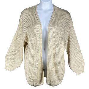 NWT Womens XL Rock & Love Butter Yellow Knit Open Front Cardigan Balloon Sleeve
